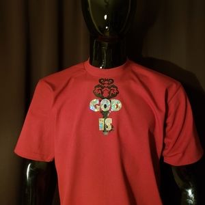 Brand new T-shirt with God is key